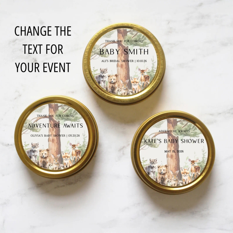 Baby Shower Favor Candle Bulk Gift Woodland Forest Themed