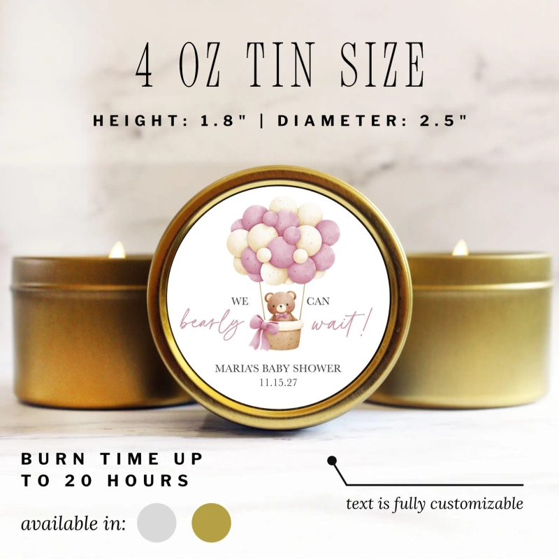 Baby Shower Favor Candle Teddy Bear Theme