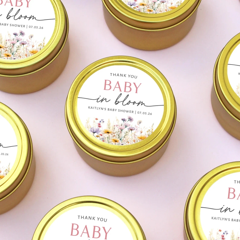 Baby Shower Favor Candle Bulk Wildflower Theme