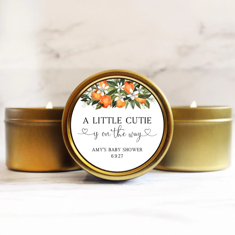 Baby Shower Favor Candle Citrus Theme