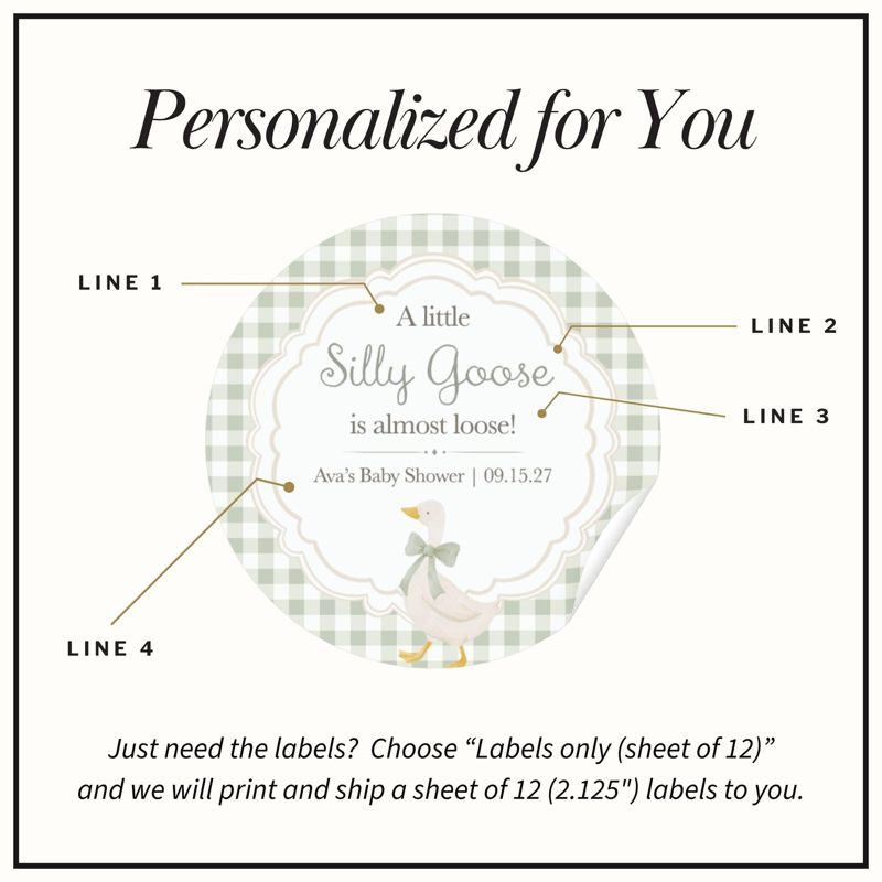 Silly Goose Baby Shower Favor Personalized Candle Bulk