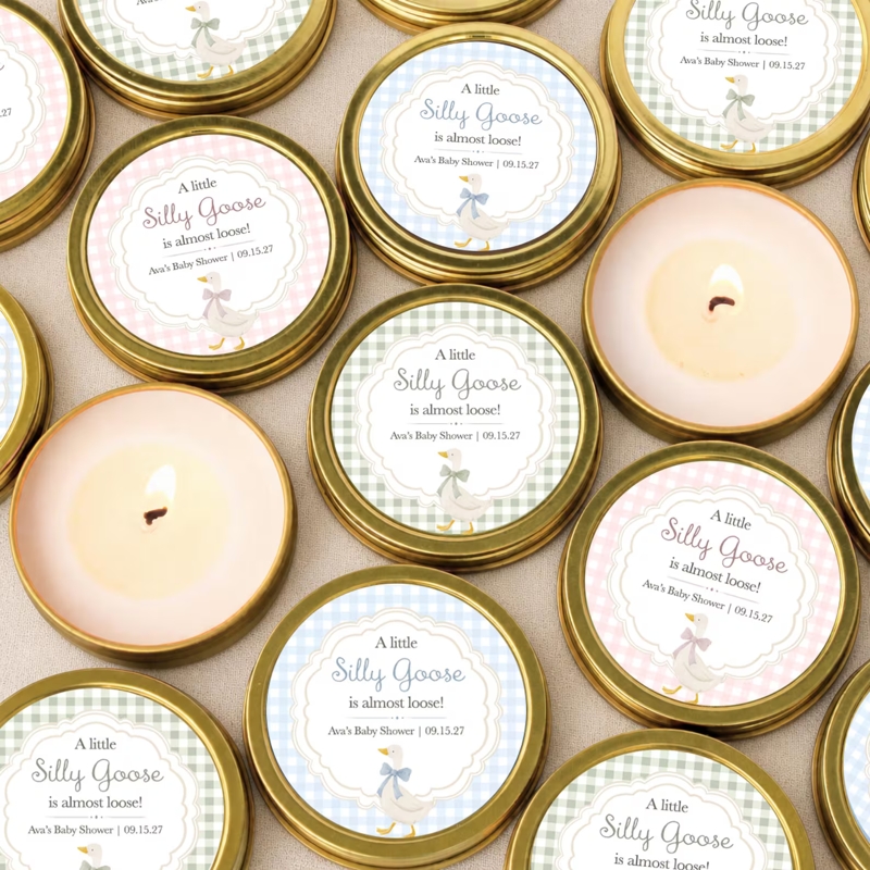 Silly Goose Baby Shower Favor Personalized Candle Bulk