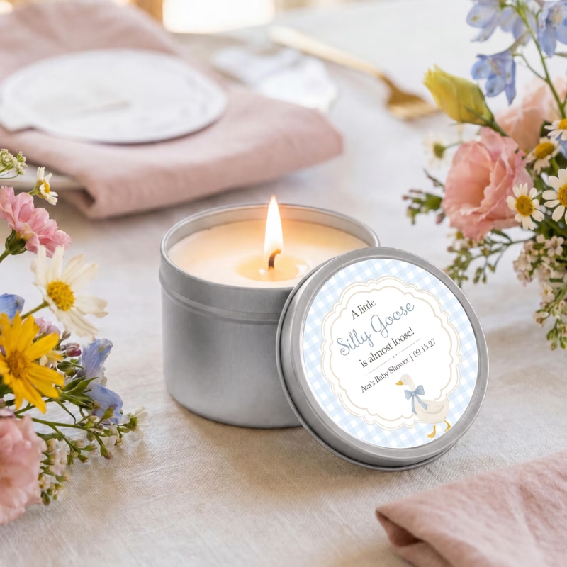 Silly Goose Baby Shower Favor Personalized Candle Bulk