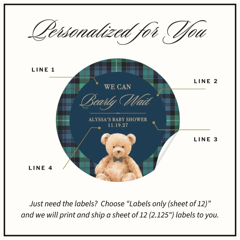 Teddy Bear Baby Shower Favor We Can Bearly Wait Candle Personalized Baby Sprinkle Favor
