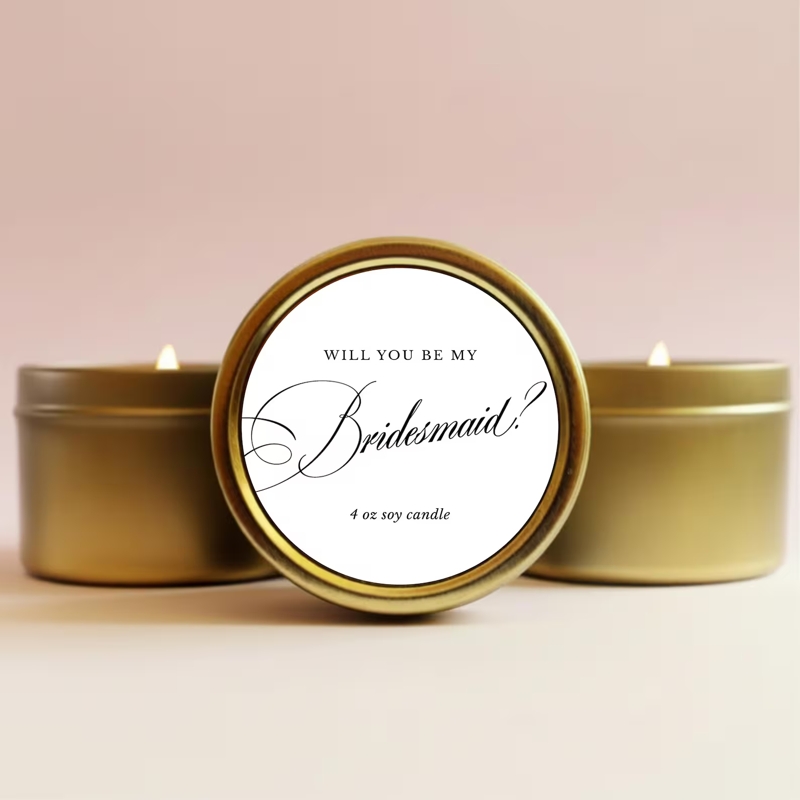 Will you be my...? Soy Candle Tin | Bridal Party Proposal Gift
