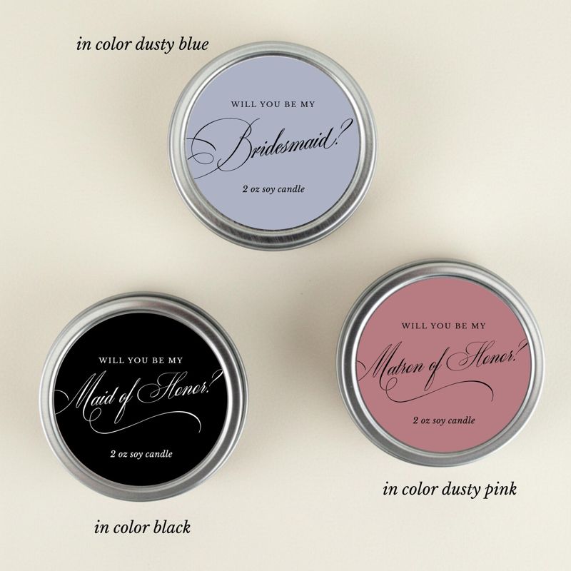 Will you be my...? Soy Candle Tin | Bridal Party Proposal Gift