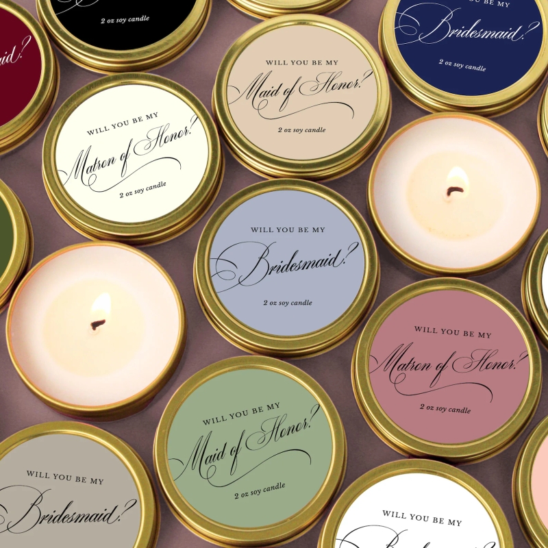 Will you be my...? Soy Candle Tin | Bridal Party Proposal Gift