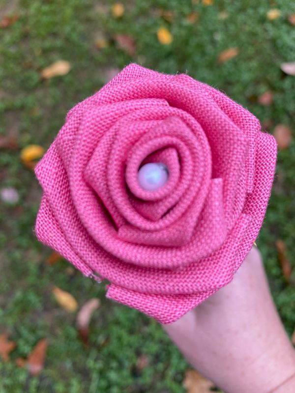 Single Linen Rose with Stick Stem, Build Your Own Bouquet, Custom Flower Bouquet, Rose Bouquet, Gift for Her, 12th Anniversary