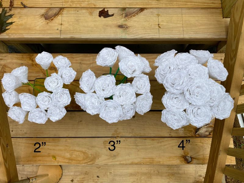 White Lace Roses with Stems, Lace Flower Bouquet, Lace Flowers, Lace Roses, 13th Wedding Anniversary Gift, Lace Gift for Her, Thirteenth
