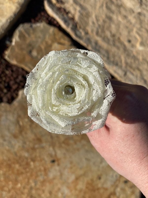 Ivory Lace Roses with Stems, Lace Flower Bouquet, Lace Flowers, Lace Roses, 13th Wedding Anniversary Gift, Lace Gift for Her, Thirteenth