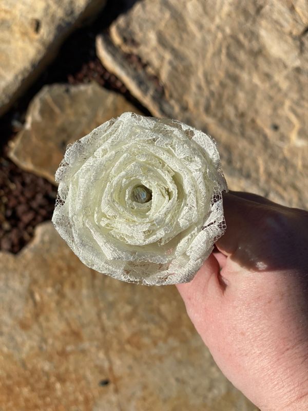 Ivory Lace Roses with Stems, Lace Flower Bouquet, Lace Flowers, Lace Roses, 13th Wedding Anniversary Gift, Lace Gift for Her, Thirteenth