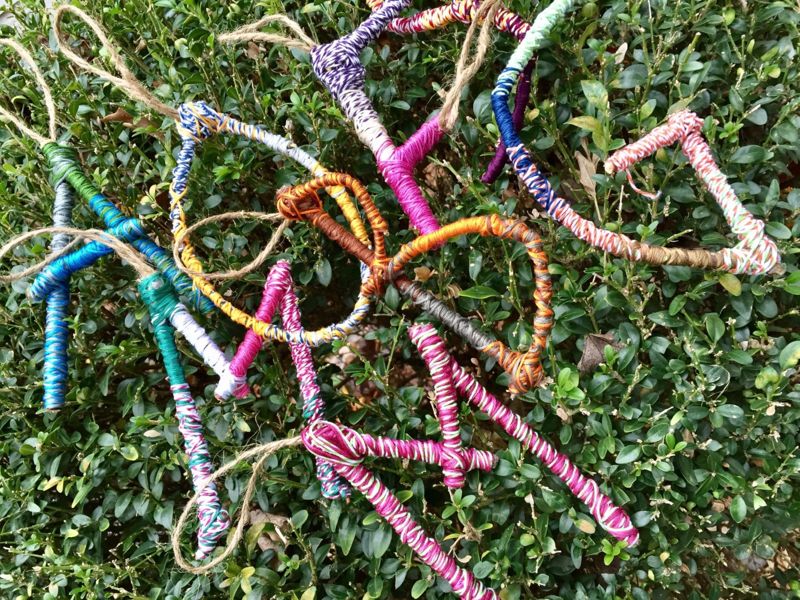 Handmade Colorful Initial Twig Ornament, Nature Inspired Decor, Custom Gift Ornament, Alphabet Letter Initial Ornament, Tree Branch Ornament