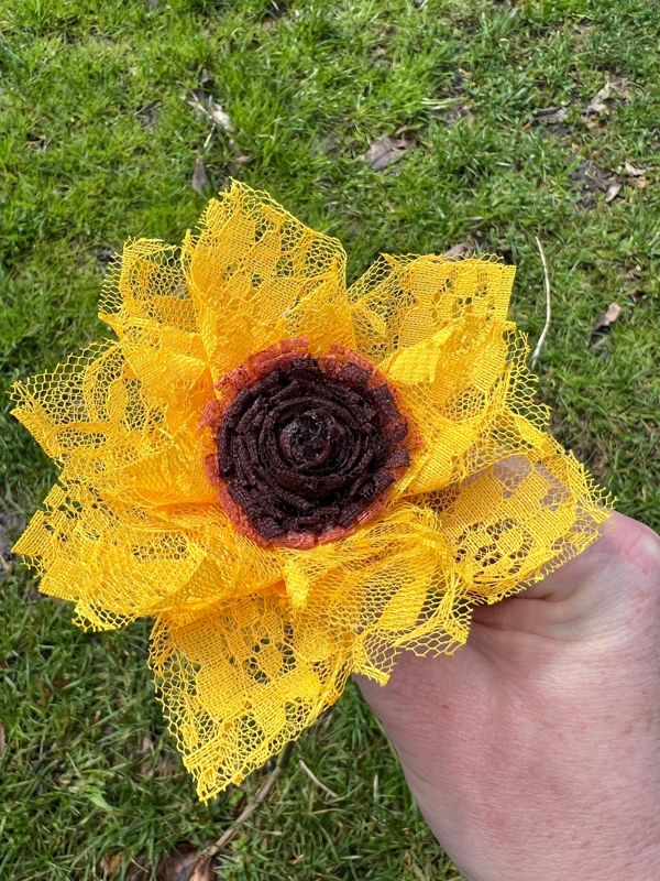 Lace Sunflowers with Stems, Lace Flower Bouquet, Lace Flowers, Lace Sunflower, 13th Wedding Anniversary Gift, Lace Gift for Her, Thirteenth