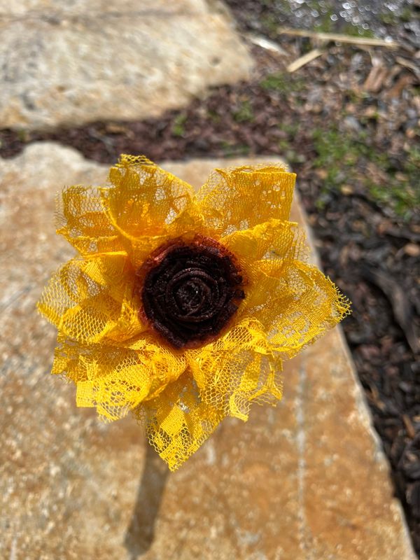 Lace Sunflowers with Stems, Lace Flower Bouquet, Lace Flowers, Lace Sunflower, 13th Wedding Anniversary Gift, Lace Gift for Her, Thirteenth
