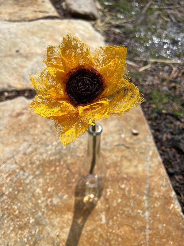 Lace Sunflowers with Stems, Lace Flower Bouquet, Lace Flowers, Lace Sunflower, 13th Wedding Anniversary Gift, Lace Gift for Her, Thirteenth