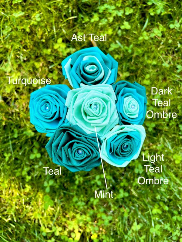 Single Cotton Fabric Rose with Stick Stem, Gift for Her, Second Anniversary Gift, 2nd Anniversary, Cotton Anniversary