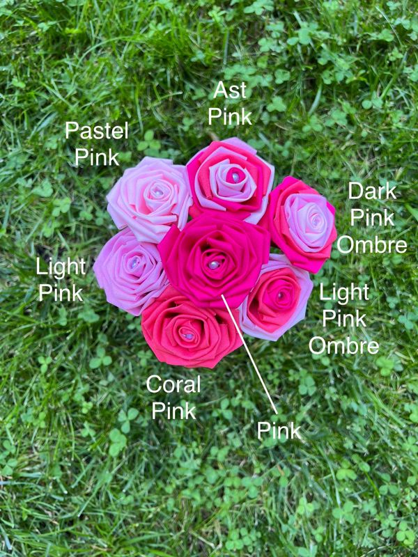 Single Cotton Fabric Rose with Stick Stem, Gift for Her, Second Anniversary Gift, 2nd Anniversary, Cotton Anniversary