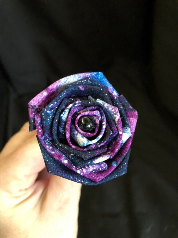 Single Cotton Fabric Rose with Stick Stem, Gift for Her, Second Anniversary Gift, 2nd Anniversary, Cotton Anniversary, Fancy