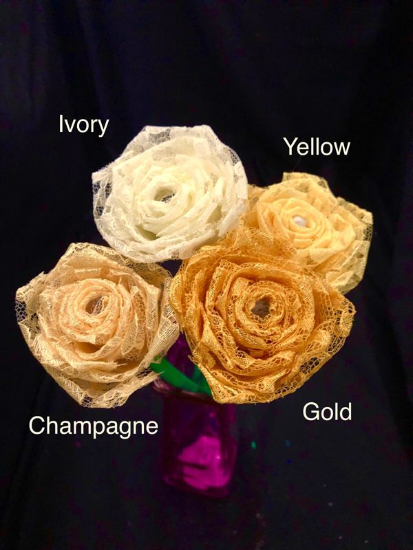 Single Lace Rose with Stick Stem