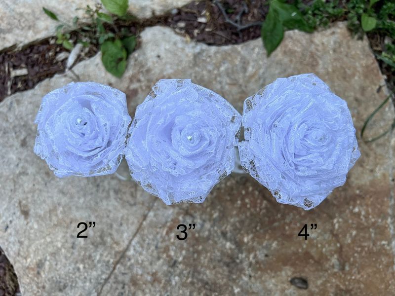 Single Lace Rose with Stick Stem