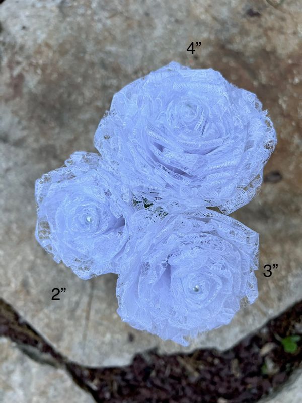 Single Lace Rose with Stick Stem