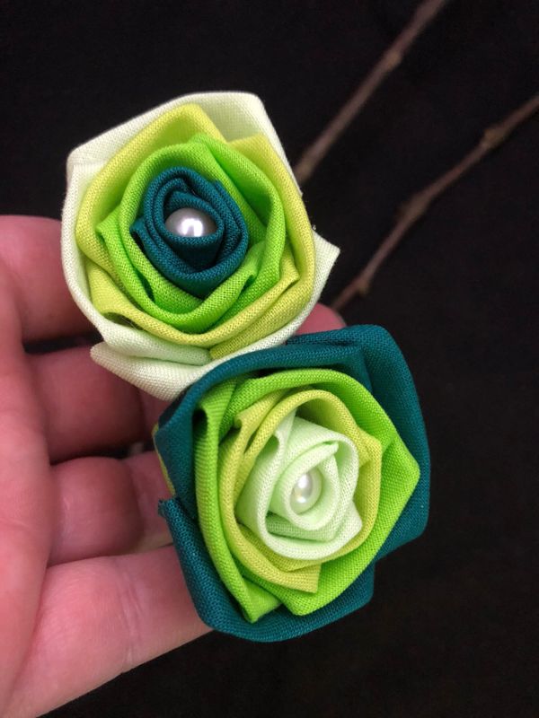 Green Cotton Roses with Stems, Green Ombré Flower Bouquet, Green Rose, Green Ombré Roses, Cotton Anniversary, 2nd Anniversary, Gift for Her