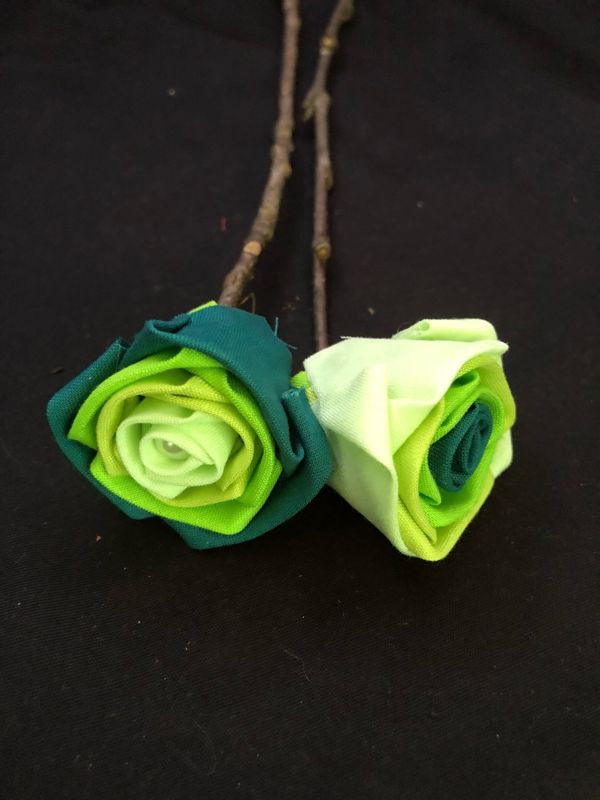 Green Cotton Roses with Stems, Green Ombré Flower Bouquet, Green Rose, Green Ombré Roses, Cotton Anniversary, 2nd Anniversary, Gift for Her