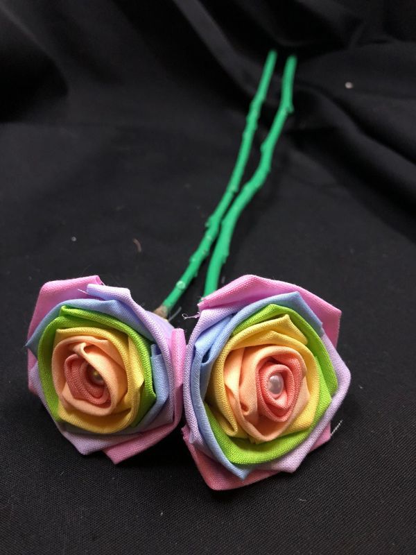 Pastel Rainbow Cotton Roses with Stems, Pastel Flower Bouquet, Pastel Rainbow Roses, Second Anniversary, Cotton Anniversary, 2nd Anniversary