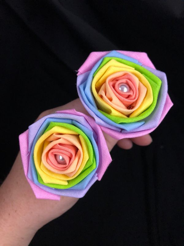 Pastel Rainbow Cotton Roses with Stems, Pastel Flower Bouquet, Pastel Rainbow Roses, Second Anniversary, Cotton Anniversary, 2nd Anniversary