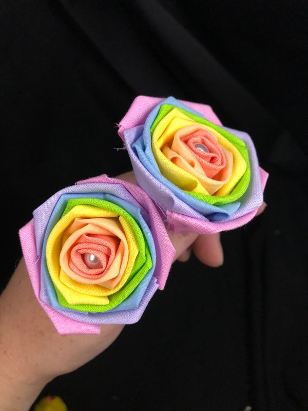 Pastel Rainbow Cotton Roses with Stems, Pastel Flower Bouquet, Pastel Rainbow Roses, Second Anniversary, Cotton Anniversary, 2nd Anniversary