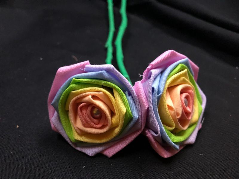 Pastel Rainbow Cotton Roses with Stems, Pastel Flower Bouquet, Pastel Rainbow Roses, Second Anniversary, Cotton Anniversary, 2nd Anniversary