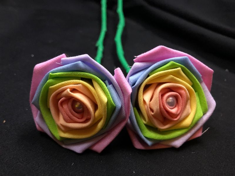 Pastel Rainbow Cotton Roses with Stems, Pastel Flower Bouquet, Pastel Rainbow Roses, Second Anniversary, Cotton Anniversary, 2nd Anniversary