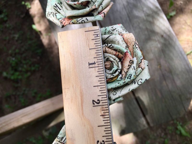 Map Print Cotton Roses with Stems, Wedding Bouquet, Map Print Roses, Cotton Roses, Cotton Anniversary, Second Anniversary, Gift for Her