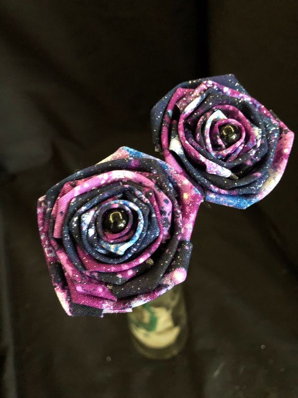 Galaxy Print Cotton Roses with Stems, Galaxy Gift, Space Lover, Galaxy Roses, Cotton Roses, Cotton Anniversary, Second Anniversary, For Her