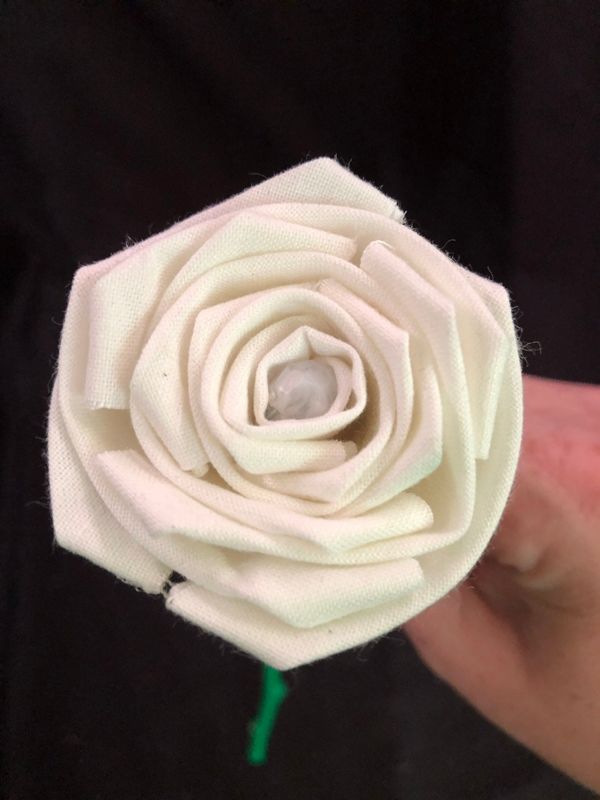 White Cotton Roses with Stems, Cotton Anniversary, White Wedding Bouquet, Second Anniversary Gift, Cotton Anniversary, 2nd Anniversary Gift
