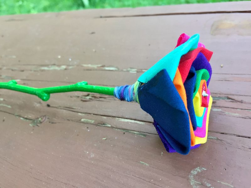 Rainbow Cotton Roses with Stems, Wedding, Rainbow Bouquet, Rainbow Roses, Cotton Roses, Cotton Anniversary, Second Anniversary, Gift for Her