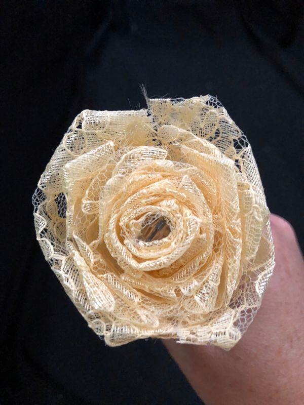 Champagne Lace Roses with Stems, Lace Flower Bouquet, Lace Flowers, Lace Roses, 13th Wedding Anniversary Gift, Lace Gift for Her, Thirteenth