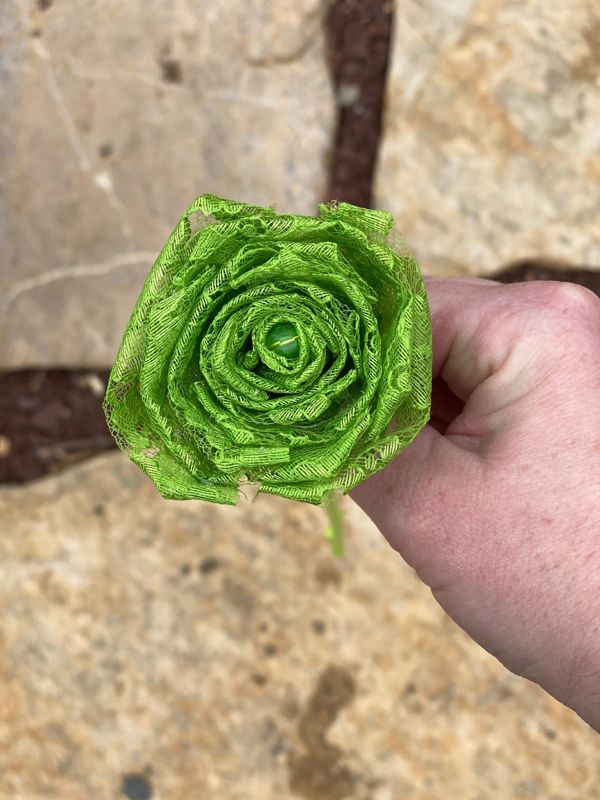 Lime Green Lace Roses with Stems, Lace Flower Bouquet, Lace Flower, Lace Roses, 13th Wedding Anniversary Gift, Lace Gift for Her, Thirteenth