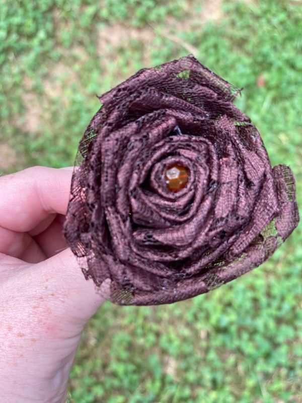 Chocolate Lace Roses with Stems, Lace Flower Bouquet, Lace Flower, Lace Rose, 13th Wedding Anniversary Gift, Lace Gift for Her, Thirteenth