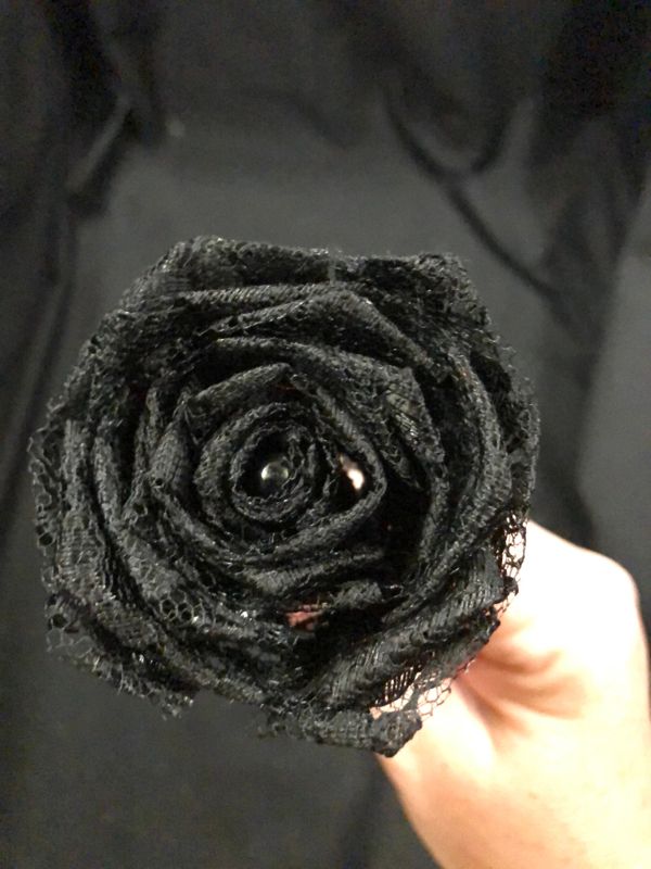 Black Lace Roses with Stems, Lace Flower Bouquet, Lace Flowers, Lace Roses, 13th Wedding Anniversary Gift, Lace Gift for Her, Thirteenth