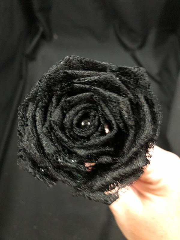 Black Lace Roses with Stems, Lace Flower Bouquet, Lace Flowers, Lace Roses, 13th Wedding Anniversary Gift, Lace Gift for Her, Thirteenth