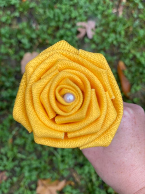 Yellow Linen Roses with Stems, Linen Flower Bouquet, Linen Flowers, Linen Roses, 12th Wedding Anniversary Gift, Linen Gift for Her, Twelfth