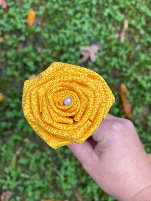 Yellow Linen Roses with Stems, Linen Flower Bouquet, Linen Flowers, Linen Roses, 12th Wedding Anniversary Gift, Linen Gift for Her, Twelfth