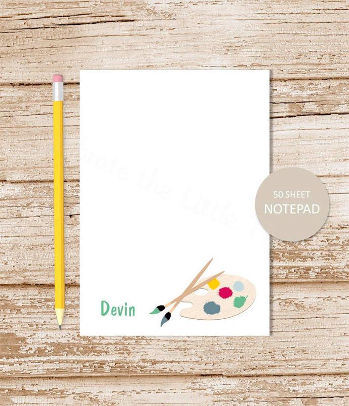 personalized notepad . ARTIST notepad . art note pad . personalized stationery . painting stationary . art teacher gift
