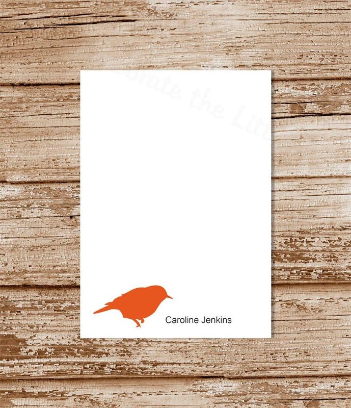 personalized notepad . BIRD SILHOUETTE notepad . bird note pad . personalized stationery . bird silhouette stationary