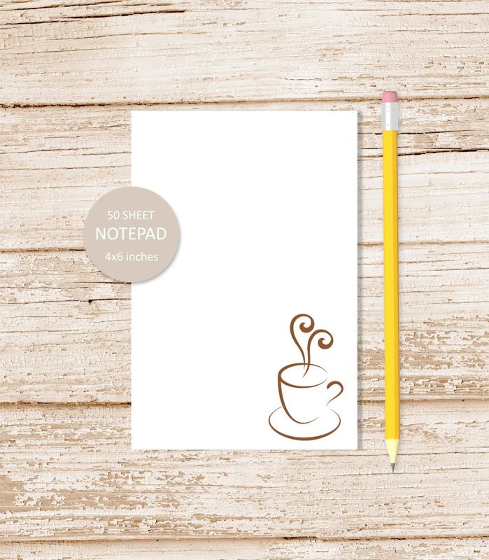 coffee notepad . coffee lover note pad . coffee cup stationery . stationary . | 4x6 inches