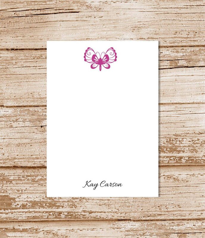 personalized notepad . BUTTERFLY . note pad . personalized stationery . custom stationary