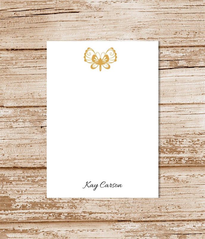 personalized notepad . BUTTERFLY . note pad . personalized stationery . custom stationary
