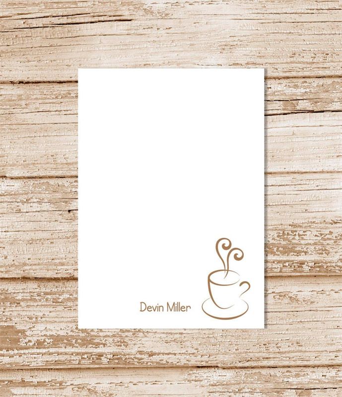personalized notepad . COFFEE . personalized stationery . coffee cup notepad . coffee note pad . coffee lover stationary gift