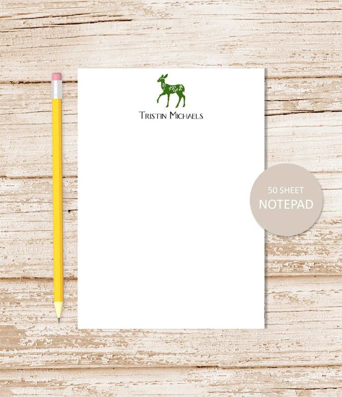 personalized notepad . DEER notepad . personalized stationery . writing paper . stationary . deer note pad